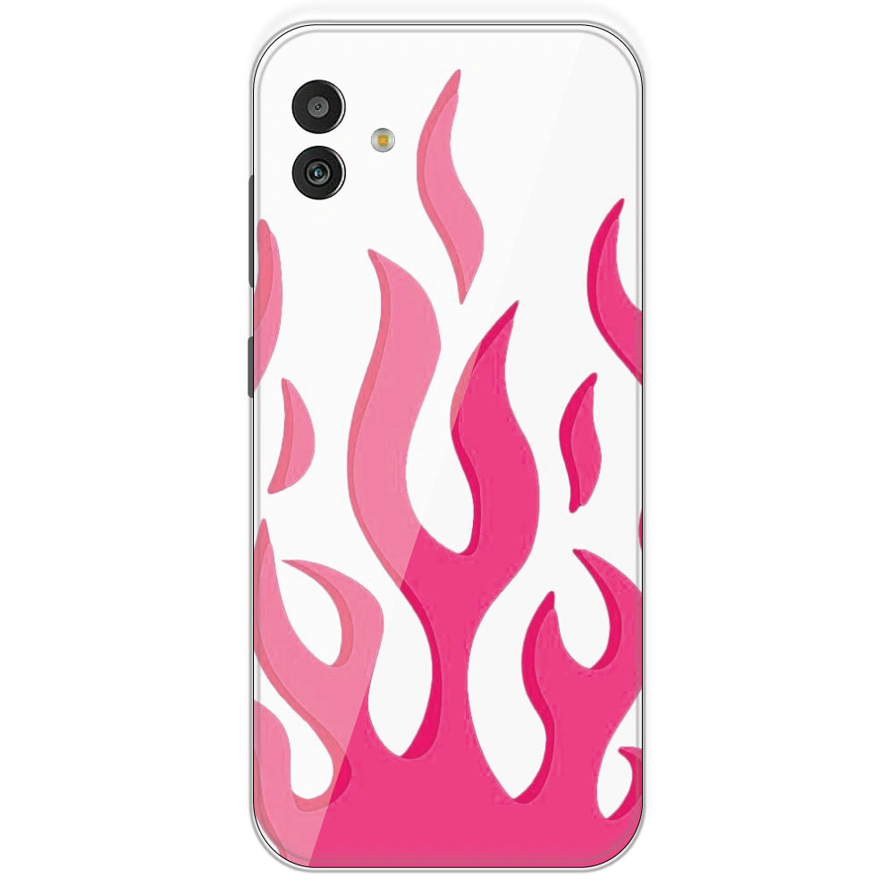Pink Flames - Clear Printed Silicone Case For Samsung Galaxy M13