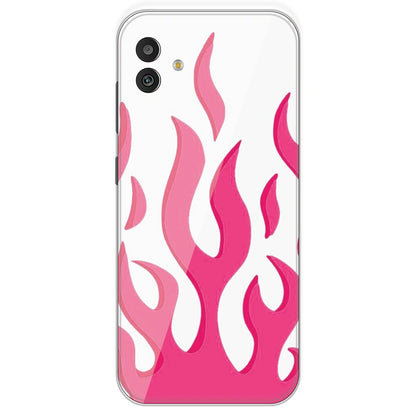 Pink Flames - Clear Printed Silicone Case For Samsung Galaxy M13
