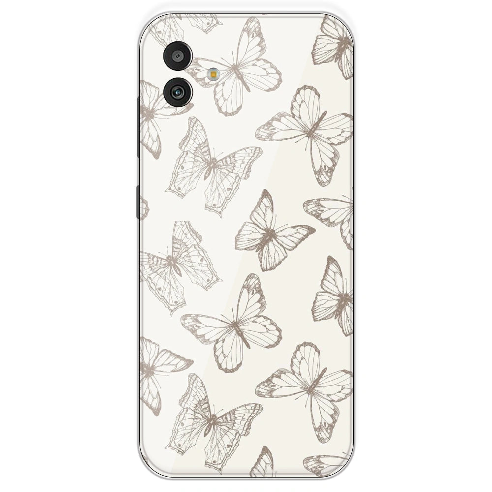 White Butterflies - Printed Silicone Case For Samsung Galaxy M13