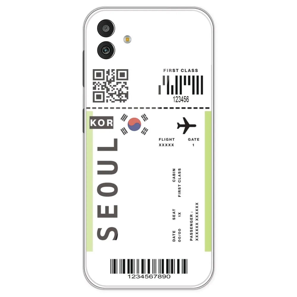 Seoul Ticket - Clear Printed Silicone Case For Samsung Galaxy M13
