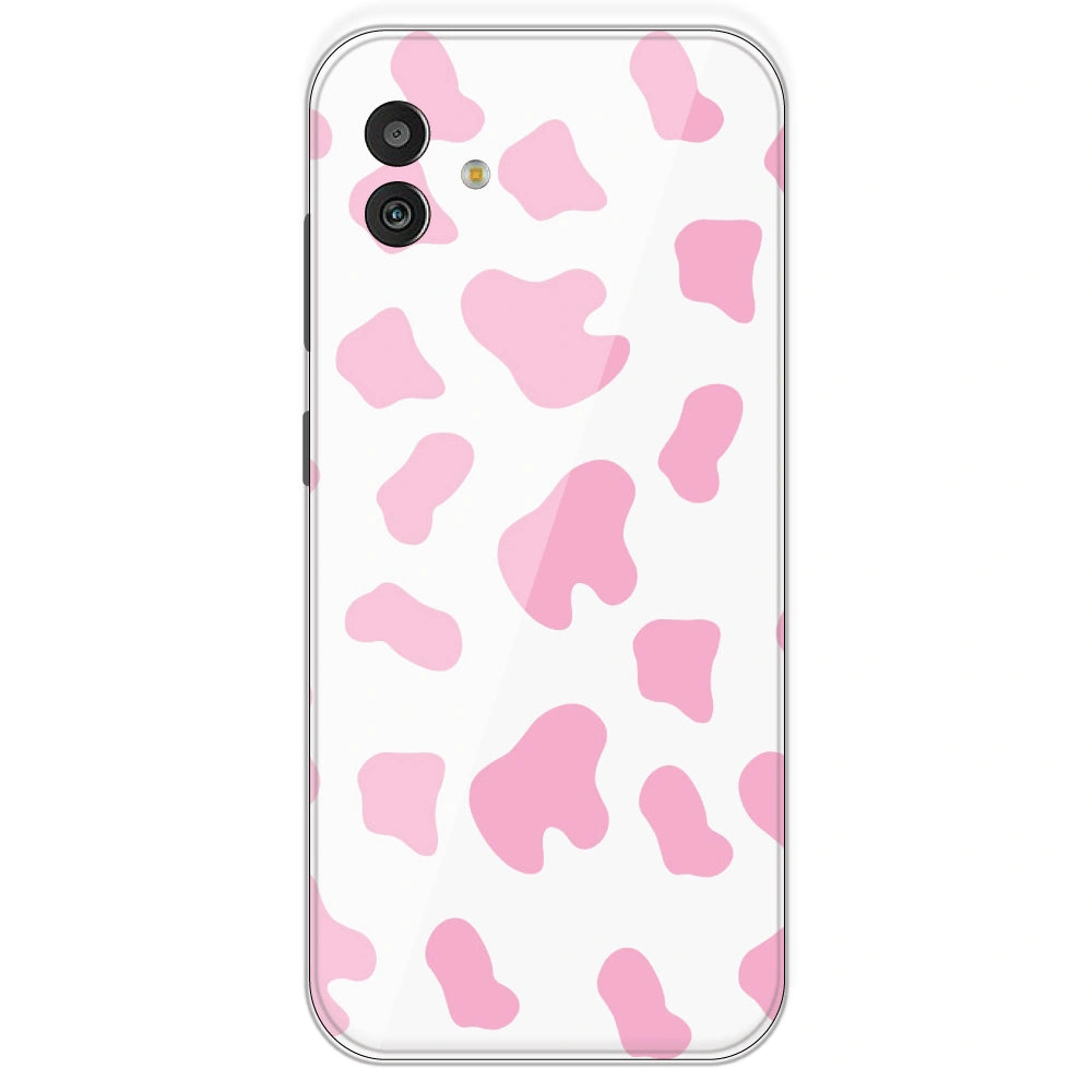 Pink Cow Print - Clear Printed Silicone Case For Samsung Galaxy M13