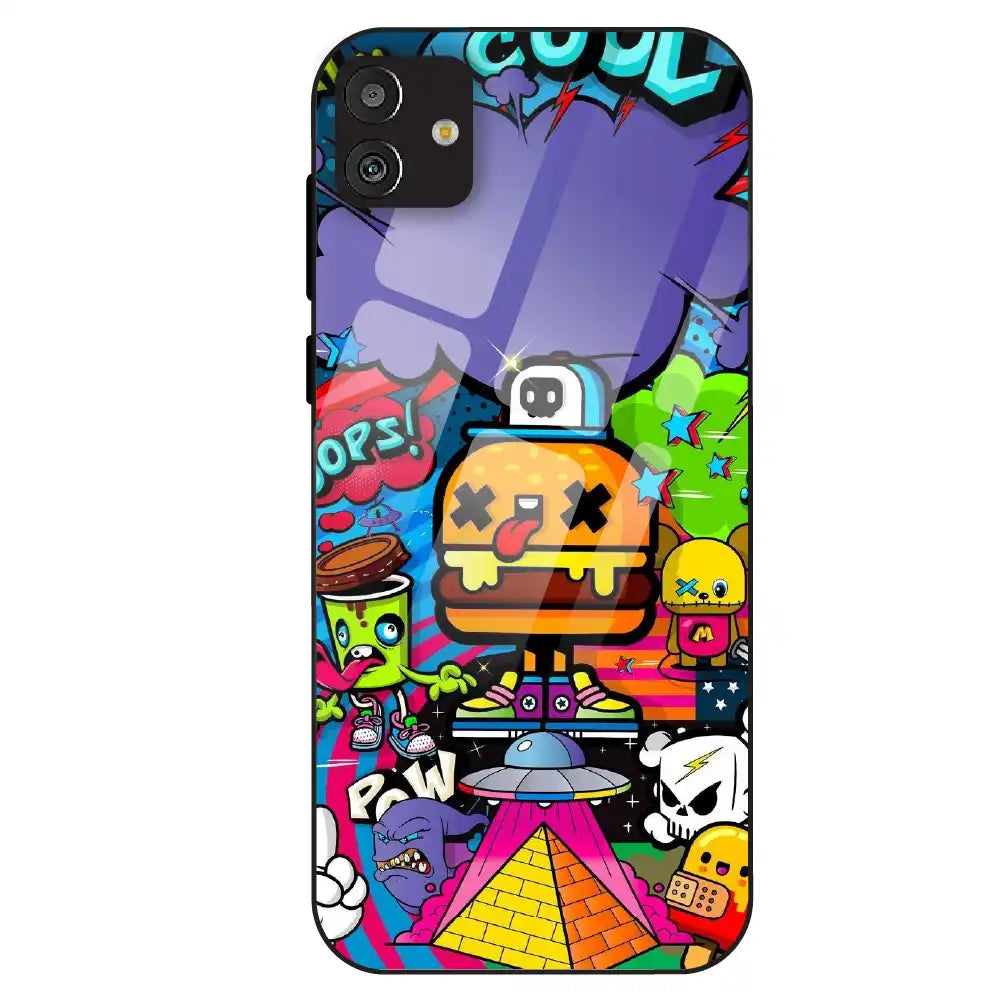 Colorful Graffiti Cartoon - Glass Case For Samsung Galaxy M13
