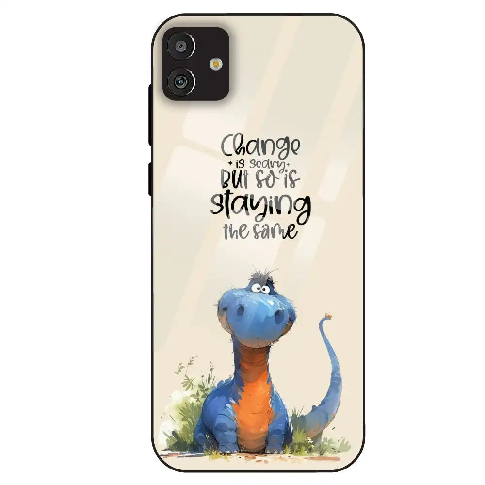 Cute Dinosaur Quote - Glass Case For Samsung Galaxy M13