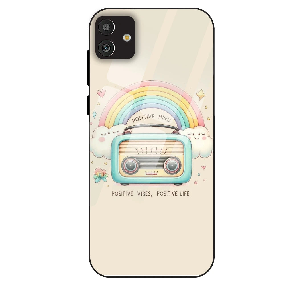 Positive Vibes Retro - Glass Case For Samsung Galaxy M13