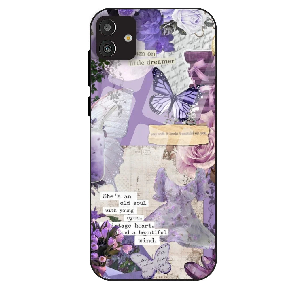 Lavender Vintage Collage - Glass Case For Samsung Galaxy M13