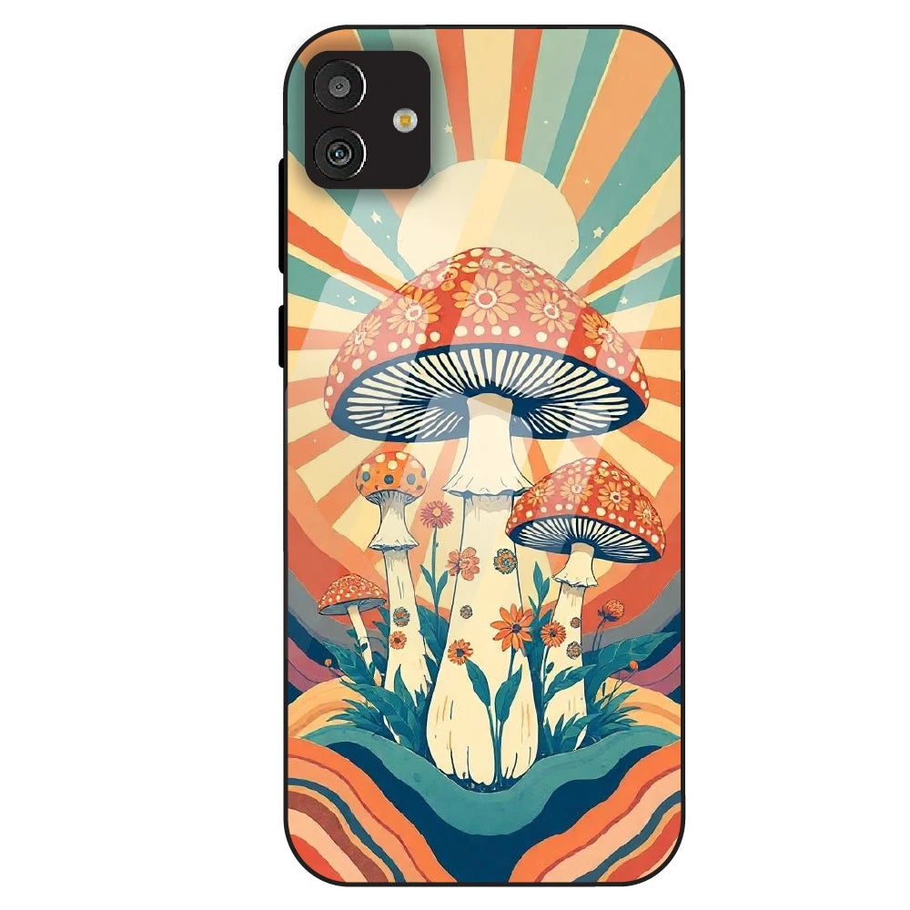 Retro Mushroom Art - Glass Case For Samsung Galaxy M13
