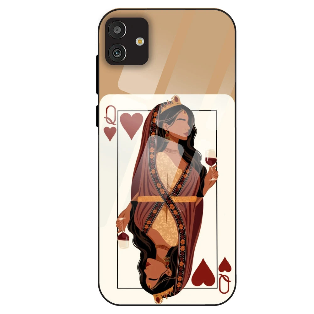 Queen of Hearts Design - Glass Case For Samsung Galaxy M13