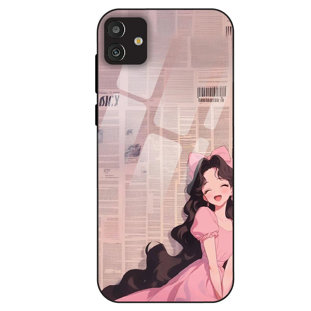 Cute Pink Anime Girl - Glass Case For Samsung Galaxy M13