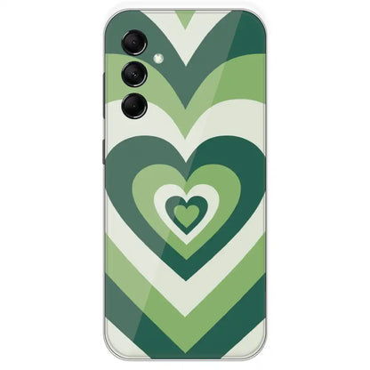 Dark Green Hearts - Printed Silicone Case For Samsung Galaxy M14
