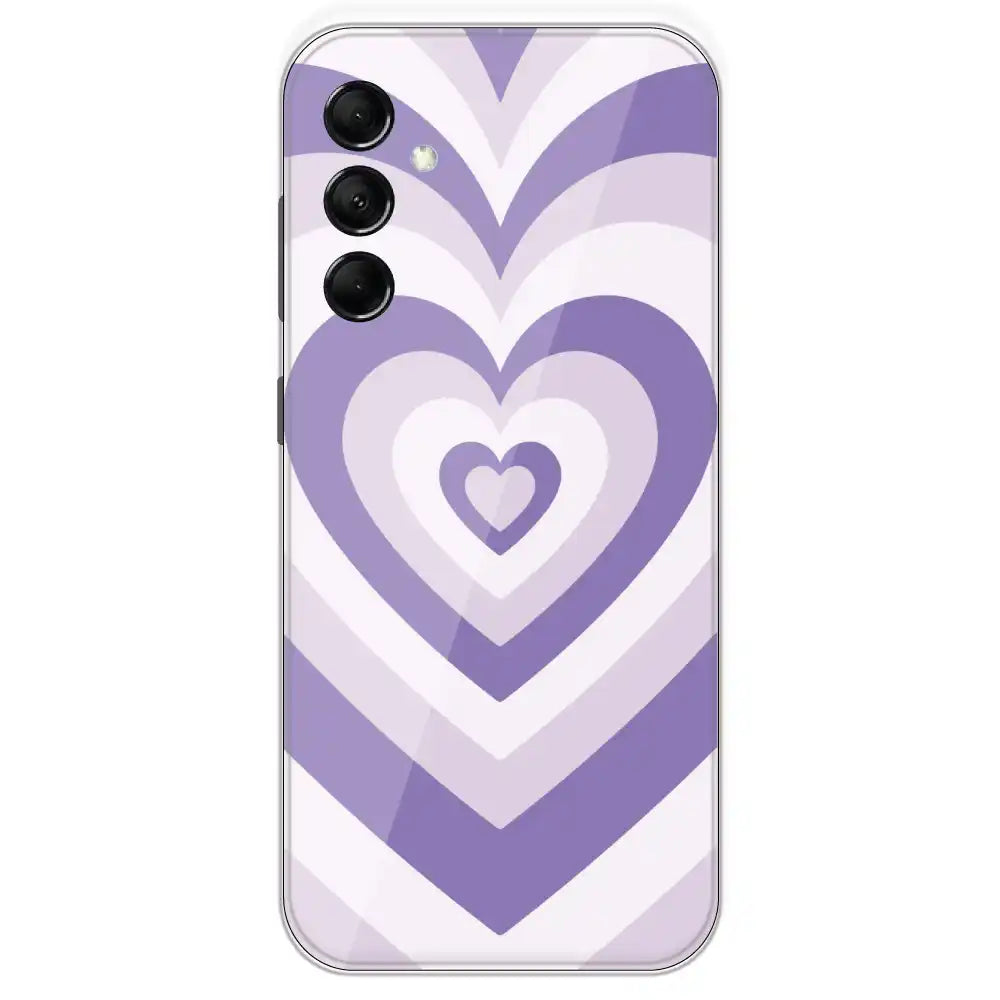 Dark Purple Hearts - Printed Silicone Case For Samsung Galaxy M14