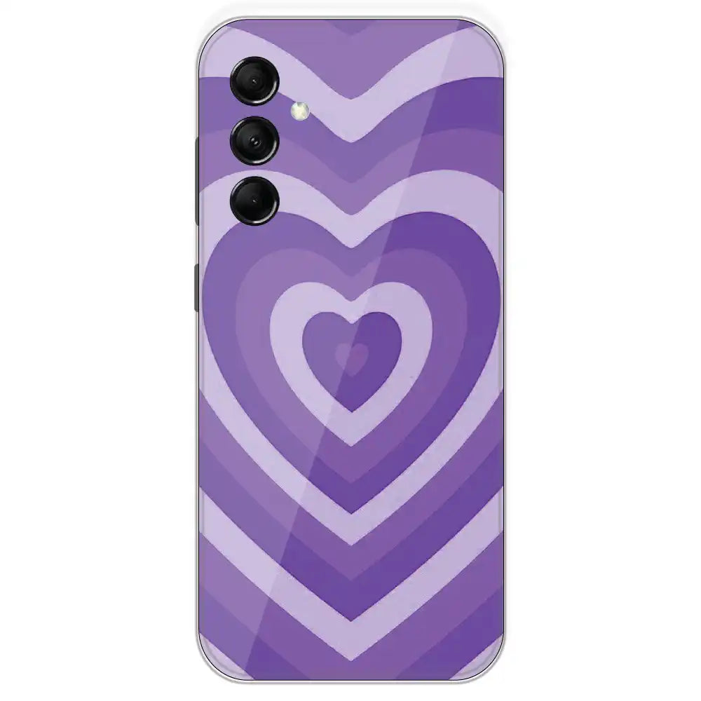 Purple Hearts - Printed Silicone Case For Samsung Galaxy M14
