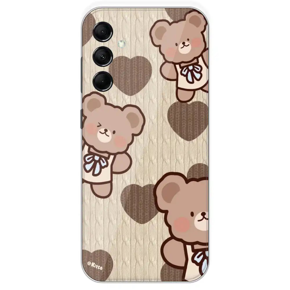 Teddy Heart - Printed Silicone Case For Samsung Galaxy M14
