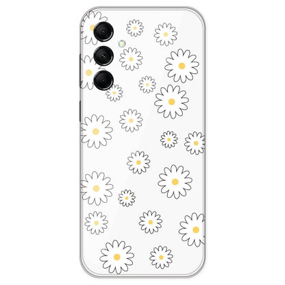White Flowers - Clear Printed Silicone Case For Samsung Galaxy M14