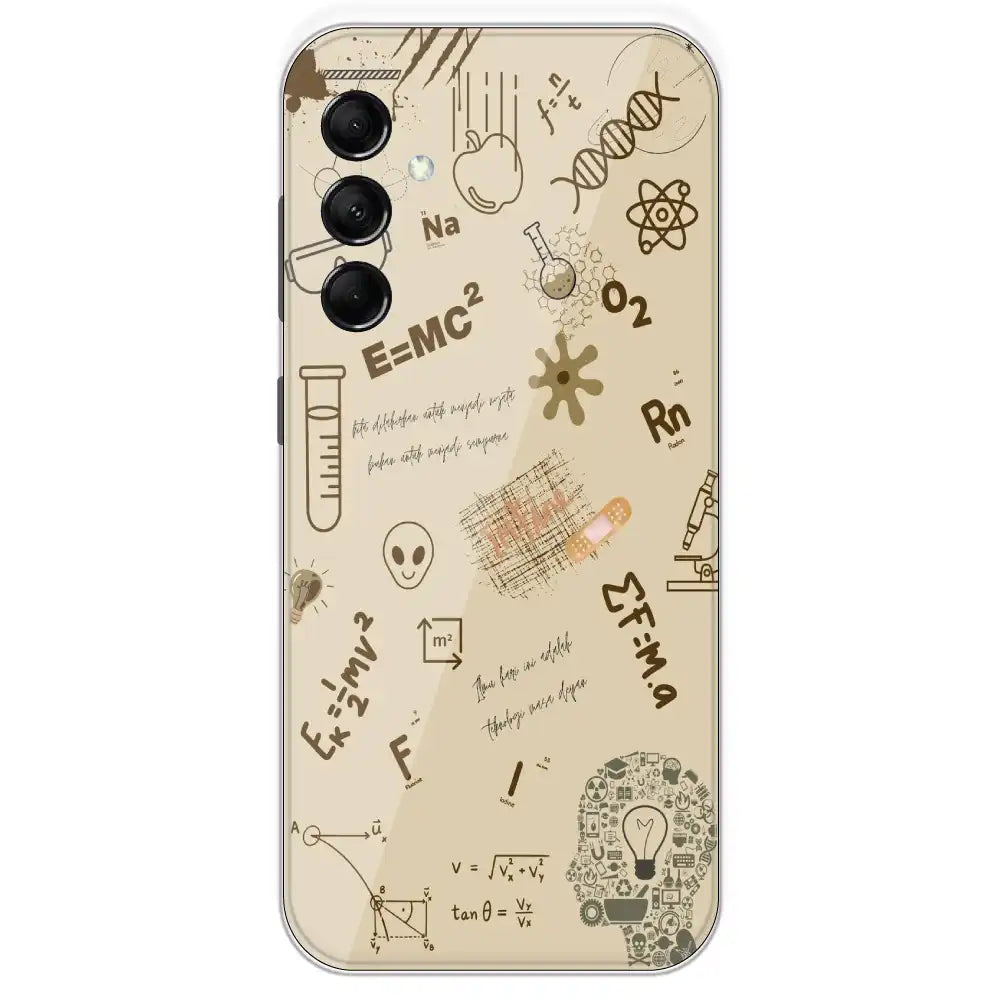 Physics Collage - Printed Silicone Case For Samsung Galaxy M14