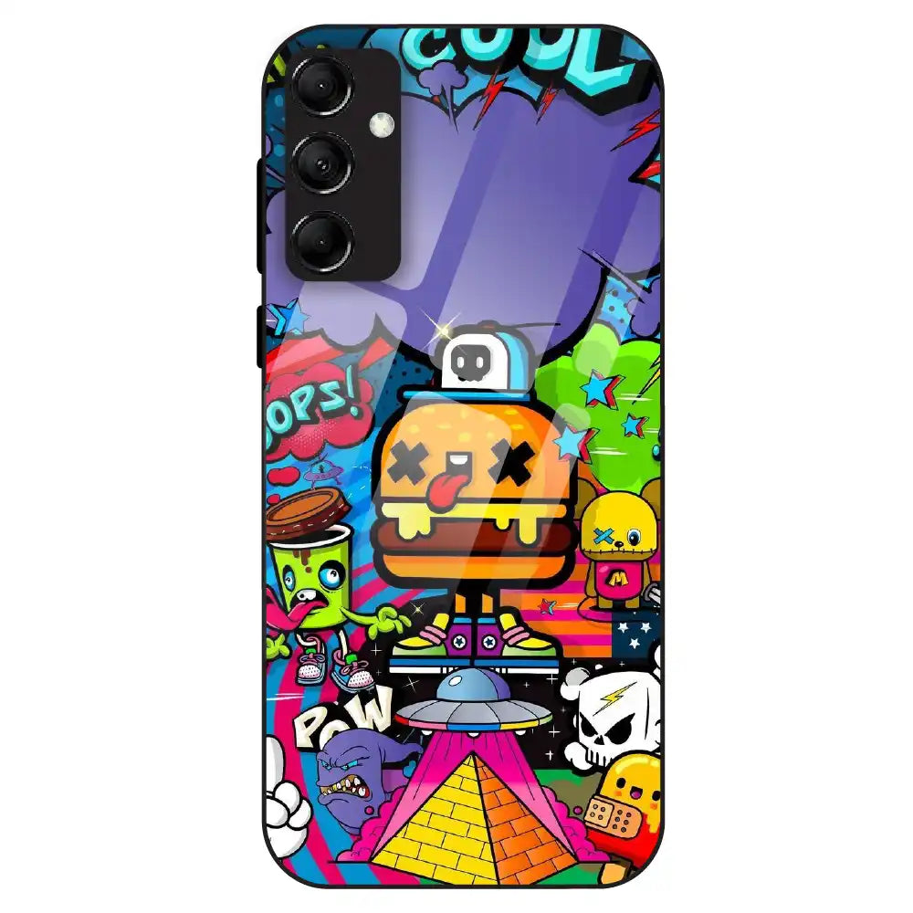 Colorful Graffiti Cartoon - Glass Case For Samsung Galaxy M14