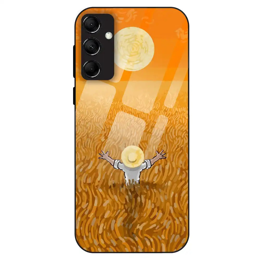 Golden Field Serenity - Glass Case For Samsung Galaxy M14