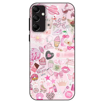 Pink Pop Aesthetic Collage - Glass Case For Samsung Galaxy M14
