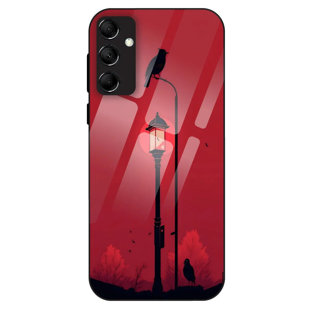 Red Street Lamp - Glass Case For Samsung Galaxy M14