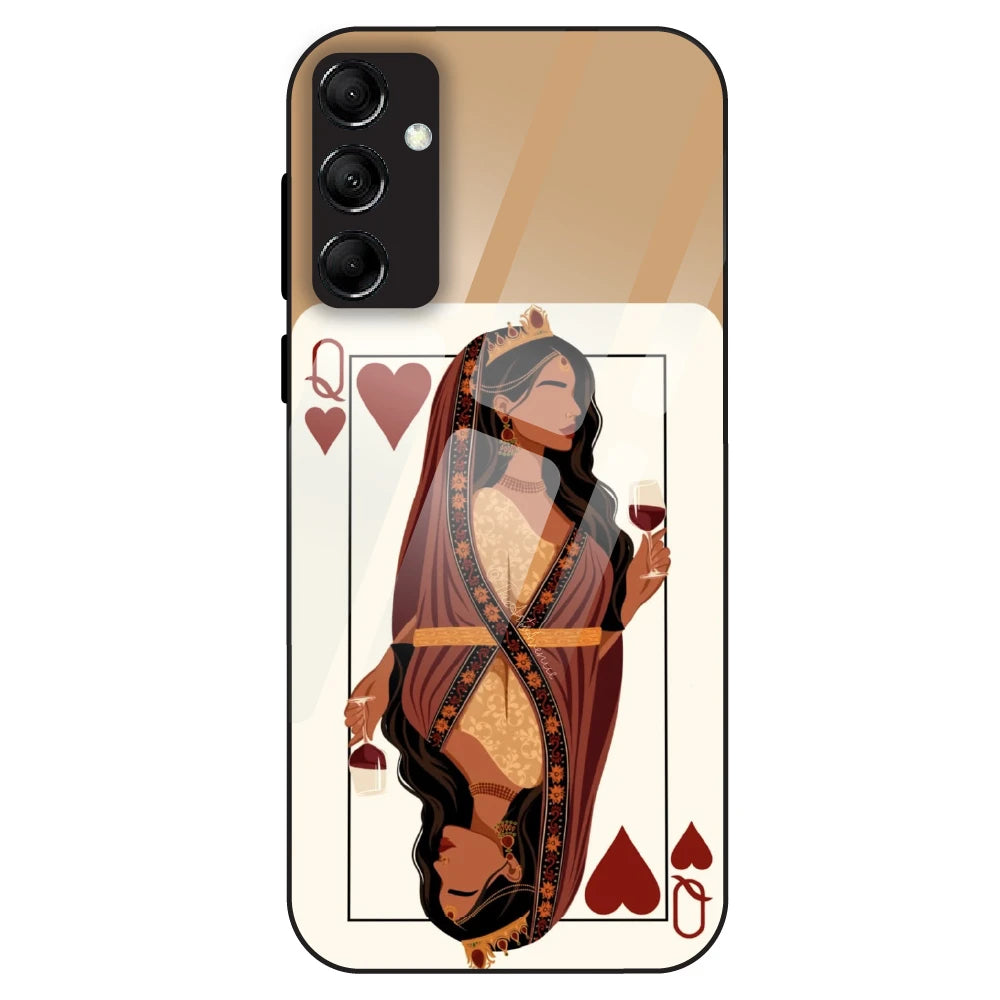 Queen of Hearts Design - Glass Case For Samsung Galaxy M14
