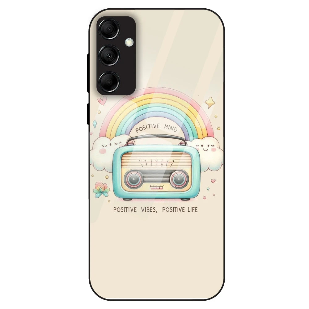 Positive Vibes Retro - Glass Case For Samsung Galaxy M14