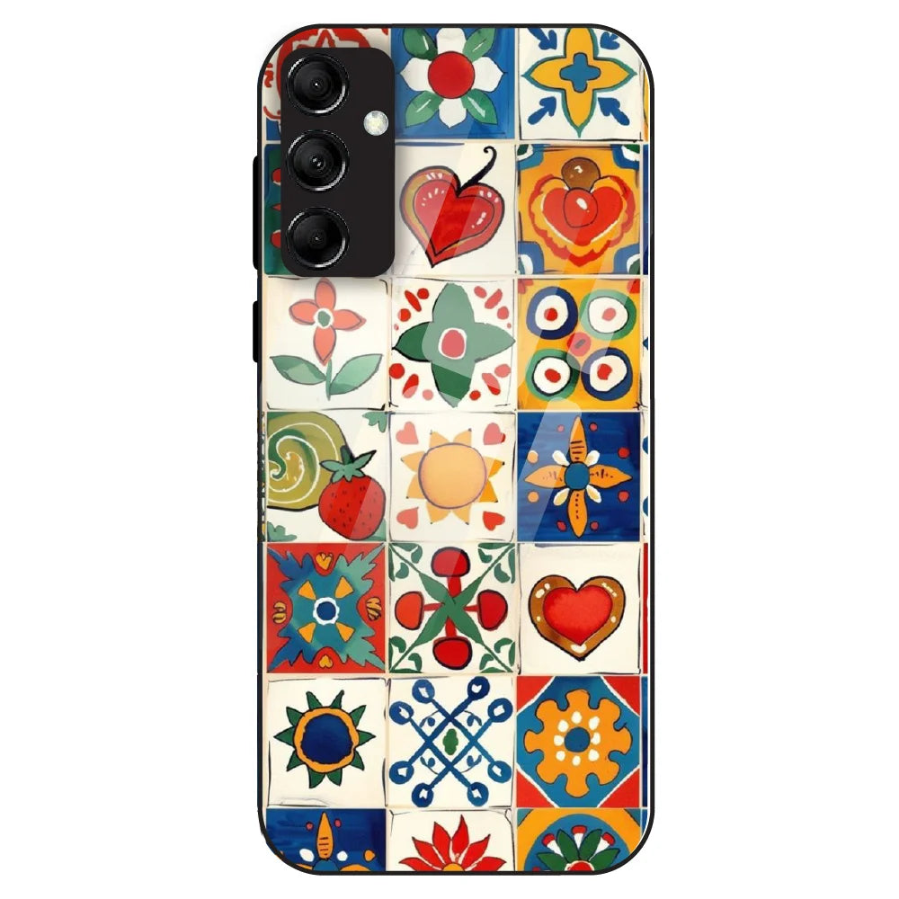 Colorful Tile Art - Glass Case For Samsung Galaxy M14