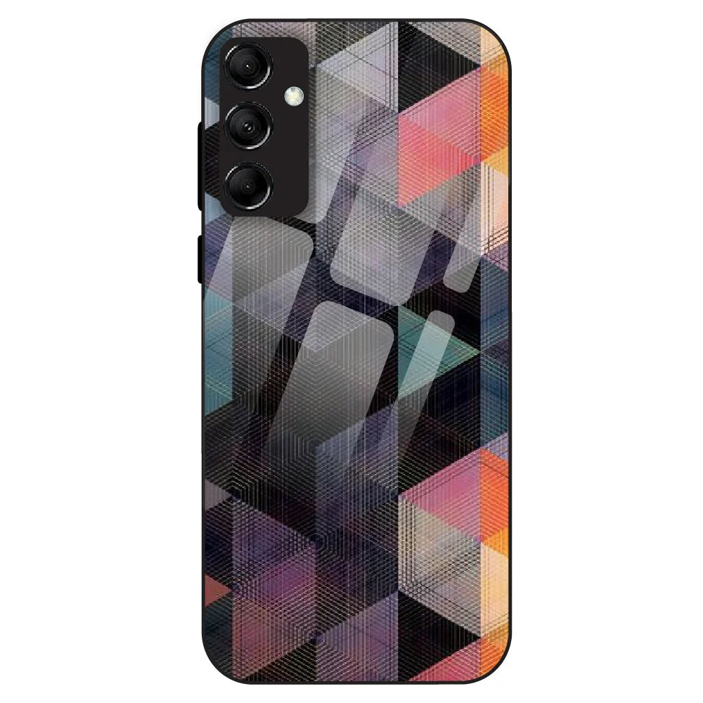 Geometric Prism Grid - Glass Case For Samsung Models