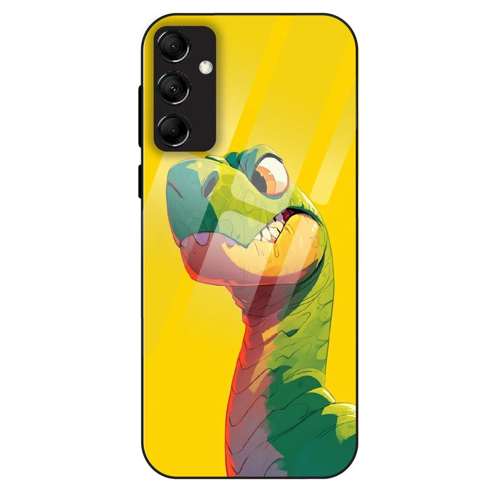 Cute Dino Popt - Glass Case For Samsung Galaxy M14