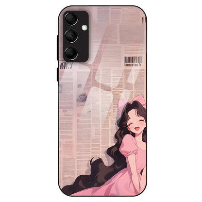 Cute Pink Anime Girl - Glass Case For Samsung Galaxy M14