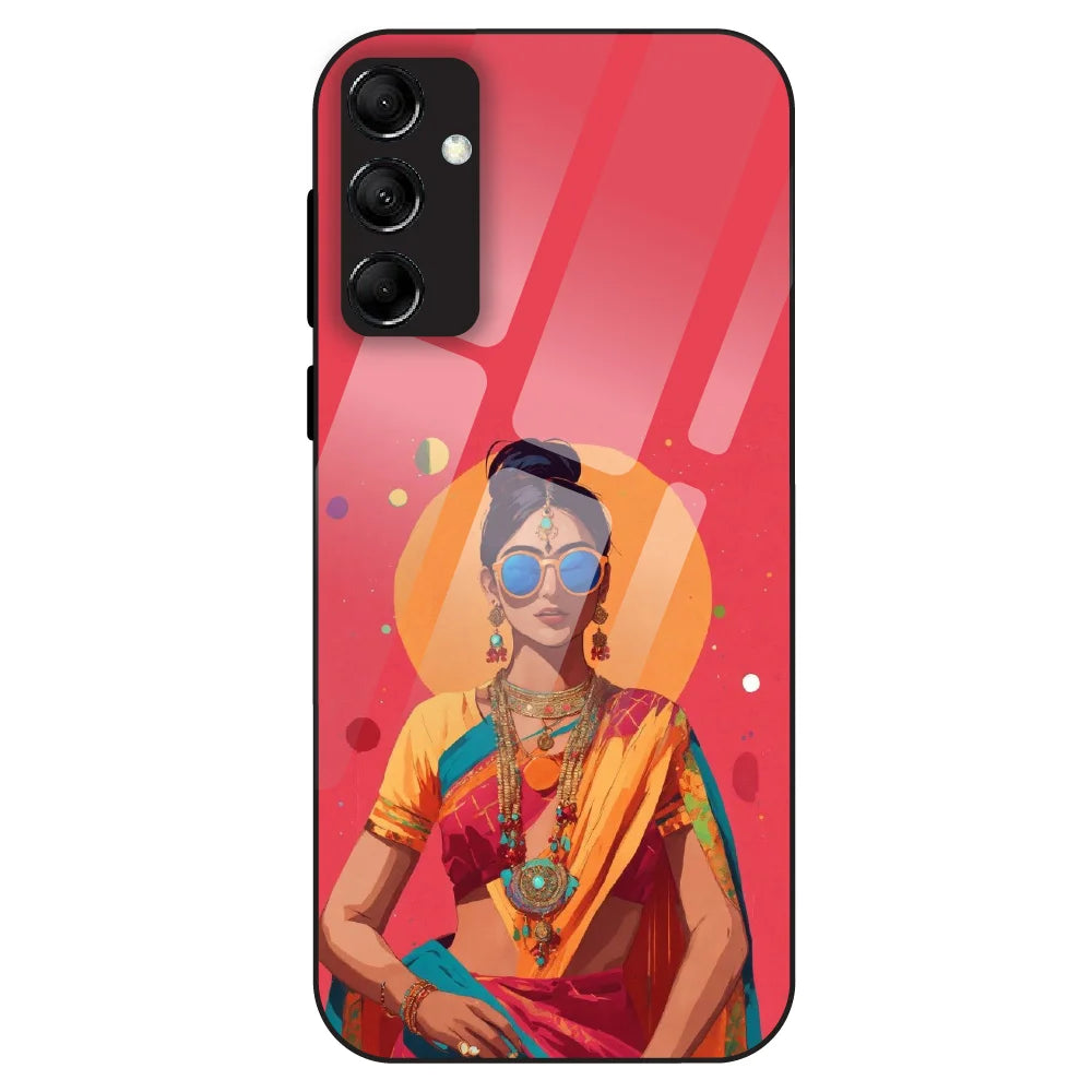 Trendy Ethnic Beauty - Glass Case For Samsung Galaxy M14