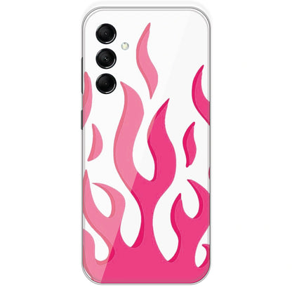 Pink Flames - Clear Printed Silicone Case For Samsung Galaxy M14