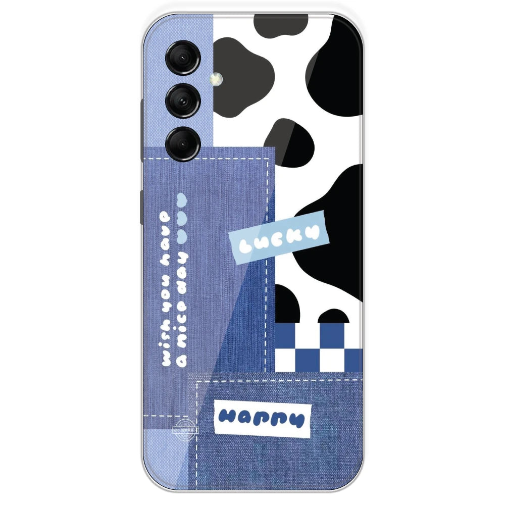 Cow Print Collage - Printed Silicone Case For Samsung Galaxy M14