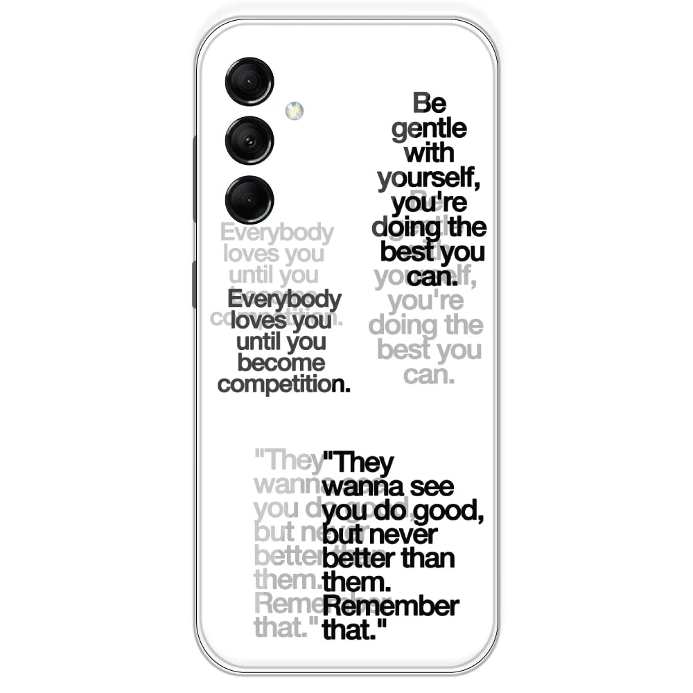 Motivational Quotes - Clear Printed Silicone Case For Samsung Galaxy M14