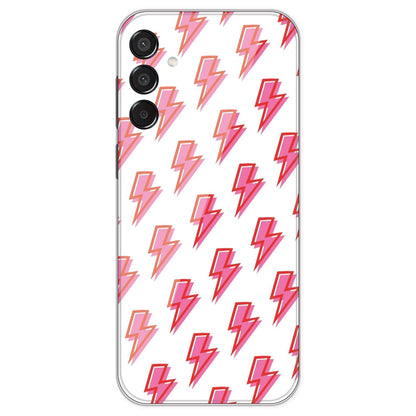 Pink Lightning Bolts - Clear Printed Silicone Case For Samsung Galaxy M15