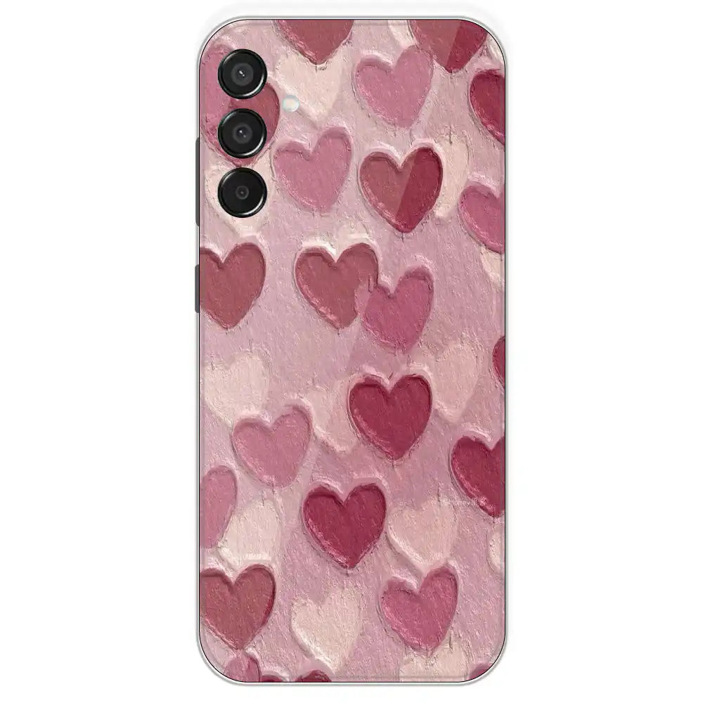 Pastel Hearts Love - Printed Silicone Case For Samsung Galaxy M15