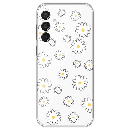 White Flowers - Clear Printed Silicone Case For Samsung Galaxy M15