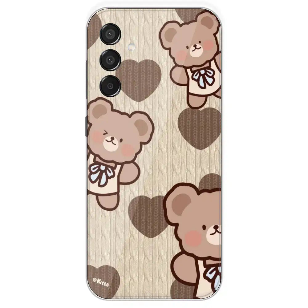 Teddy Heart - Printed Silicone Case For Samsung Galaxy M15