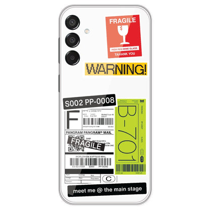 Fragile Labels - Clear Printed Silicone Case For Samsung Galaxy M15