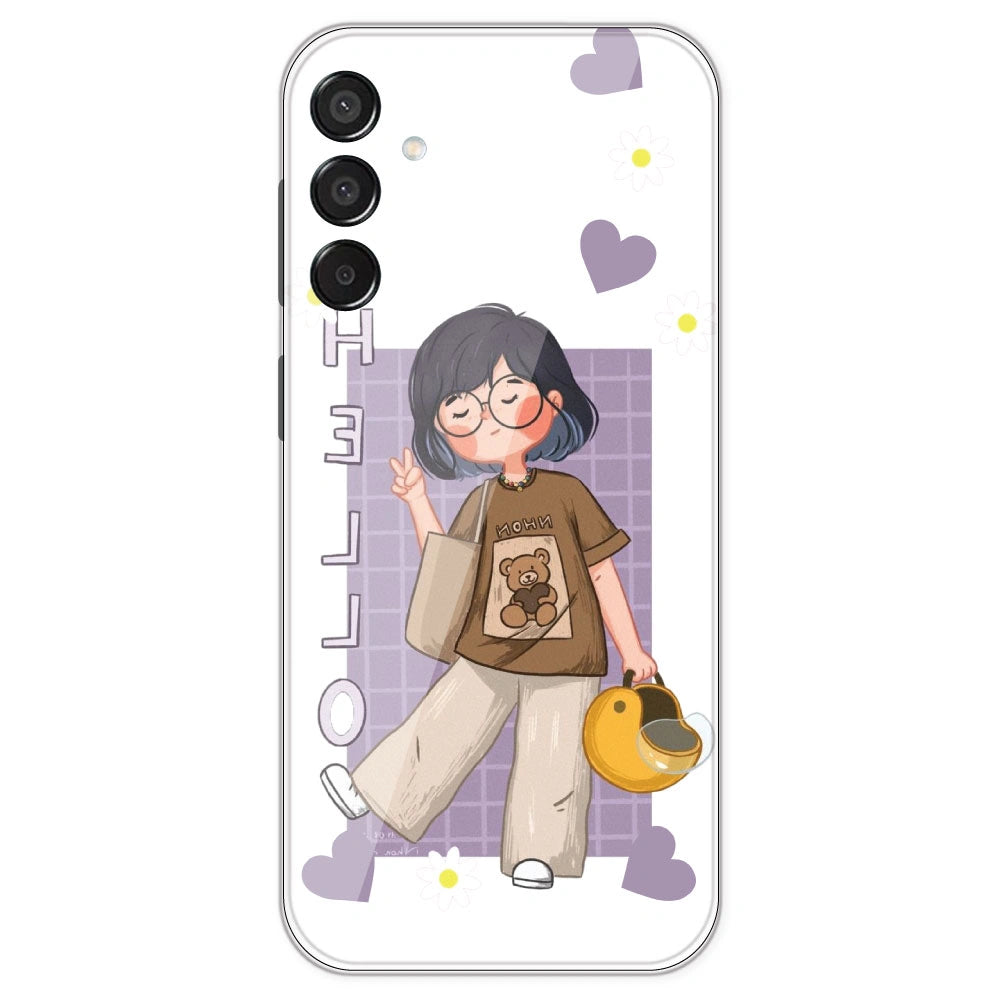 Introvert Girl - Clear Printed Silicone Case For Samsung Galaxy M15