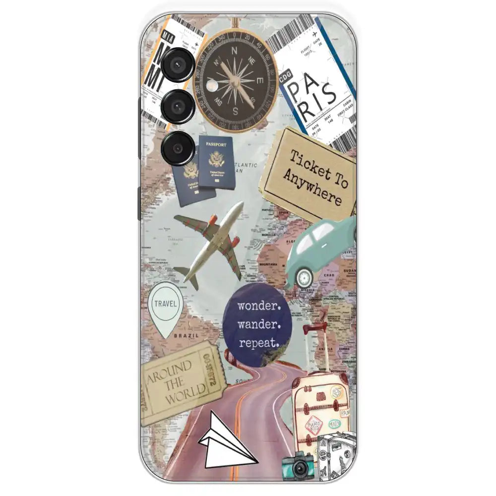 Travel Collage - Printed Silicone Case For Samsung Galaxy M15