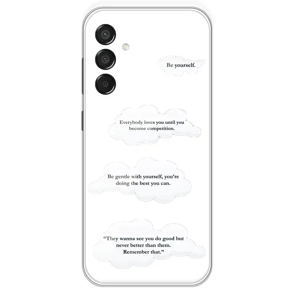 Quotes And Clouds - Clear Printed Silicone Case For Samsung Galaxy M15