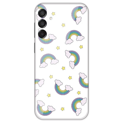 Rainbow With Clouds - Clear Printed Silicone Case For Samsung Galaxy M15