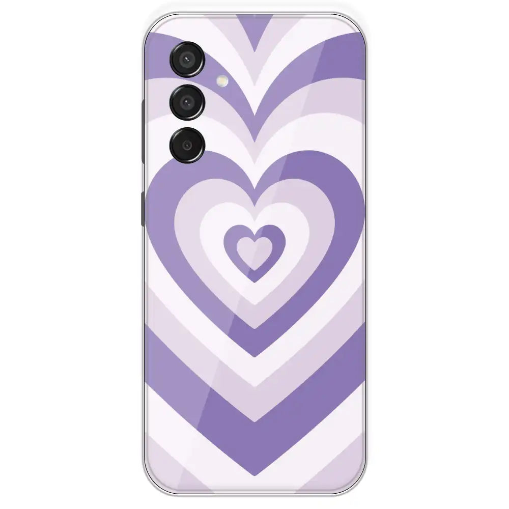 Dark Purple Hearts - Printed Silicone Case For Samsung Galaxy M15