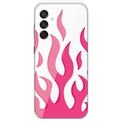 Pink Flames - Clear Printed Silicone Case For Samsung Galaxy M15