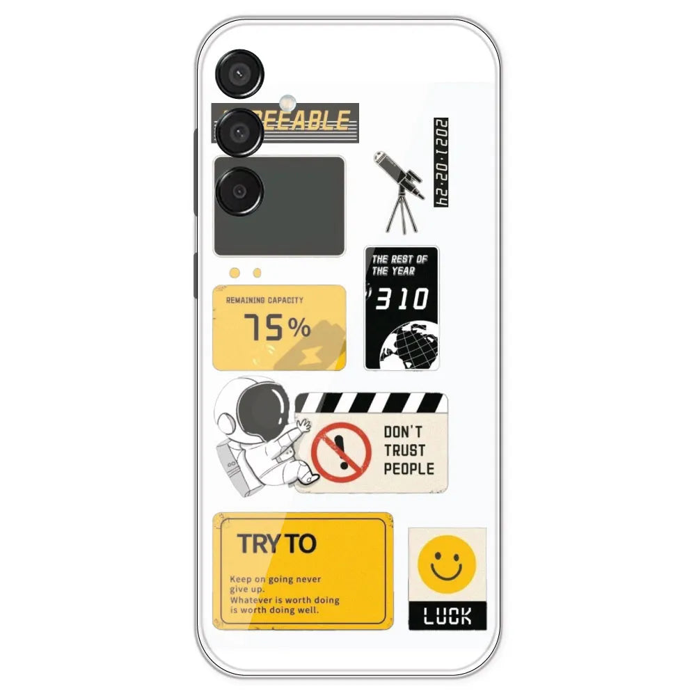 Space - Clear Printed Silicone Case For Samsung Galaxy M15