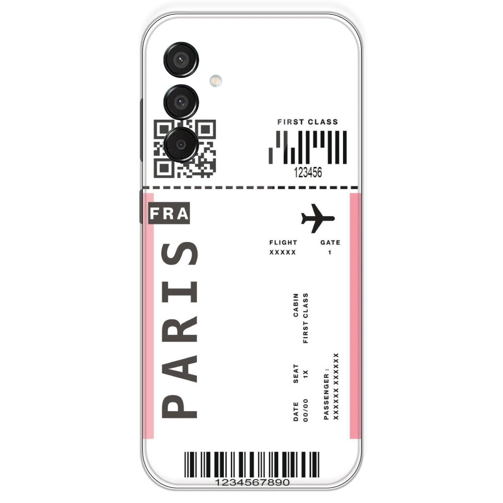 Paris Ticket - Clear Printed Silicone Case For Samsung Galaxy M15