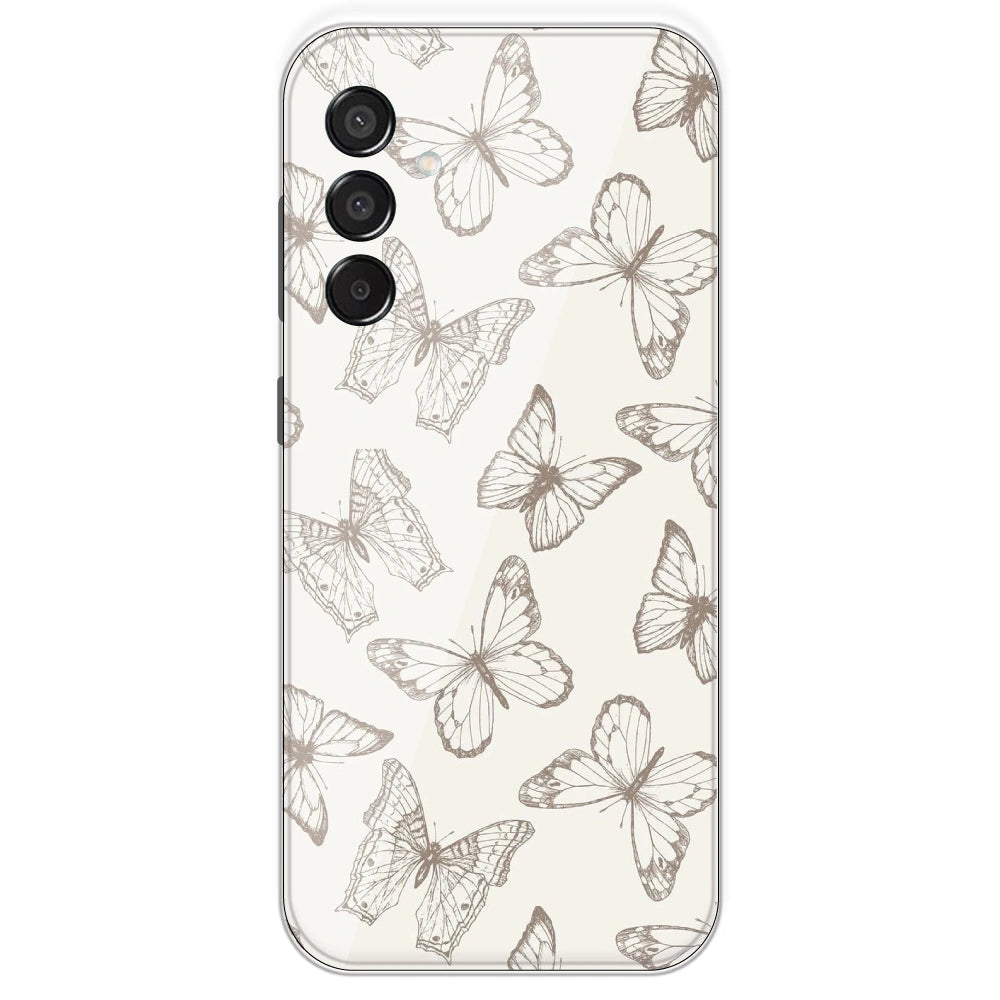 White Butterflies - Printed Silicone Case For Samsung Galaxy M15