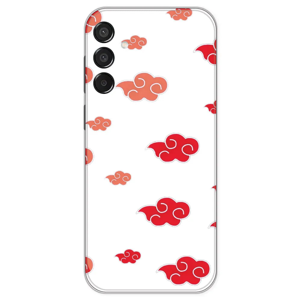 Red Clouds - Clear Printed Silicone Case For Samsung Galaxy M15