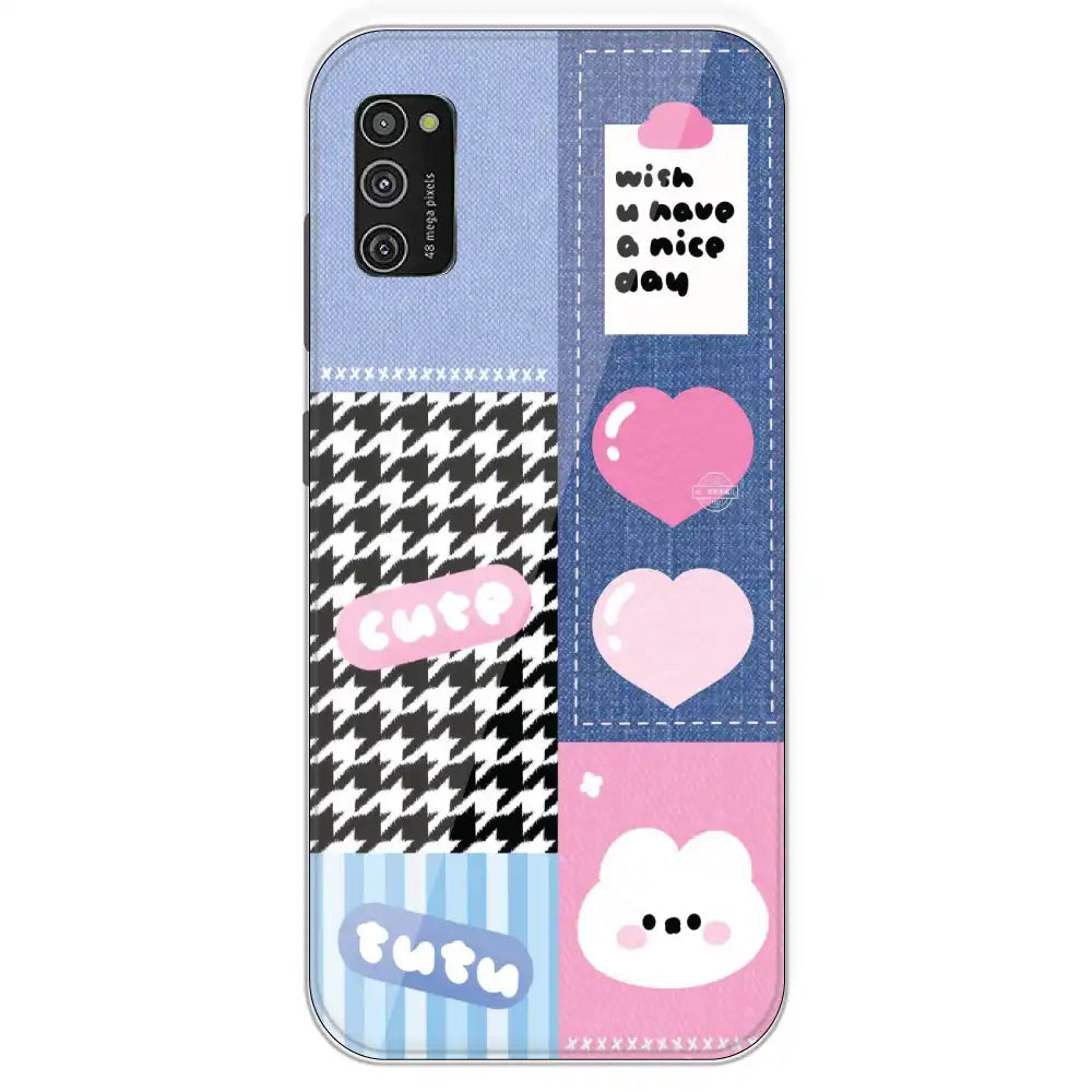 Cute Pink Bear Collage - Printed Silicone Case For Samsung Galaxy M21
