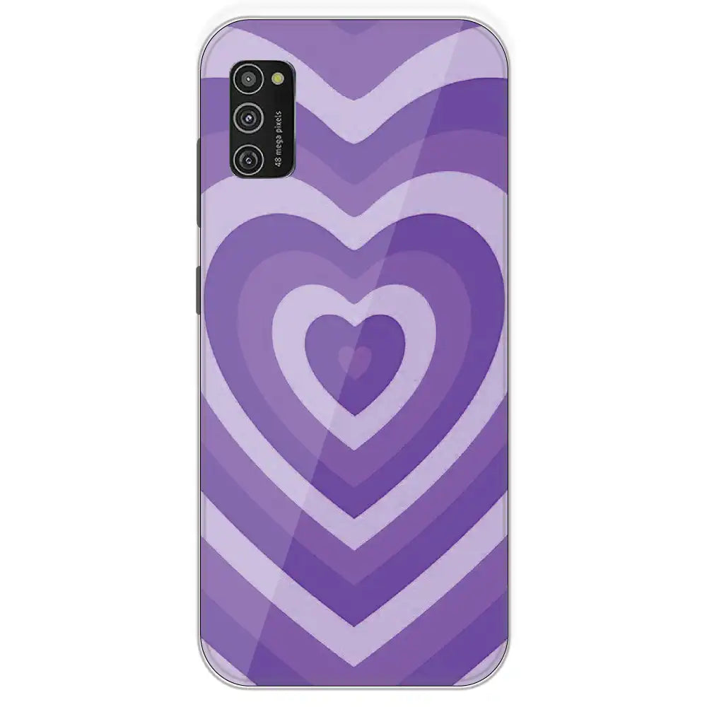 Purple Hearts - Printed Silicone Case For Samsung Galaxy M21