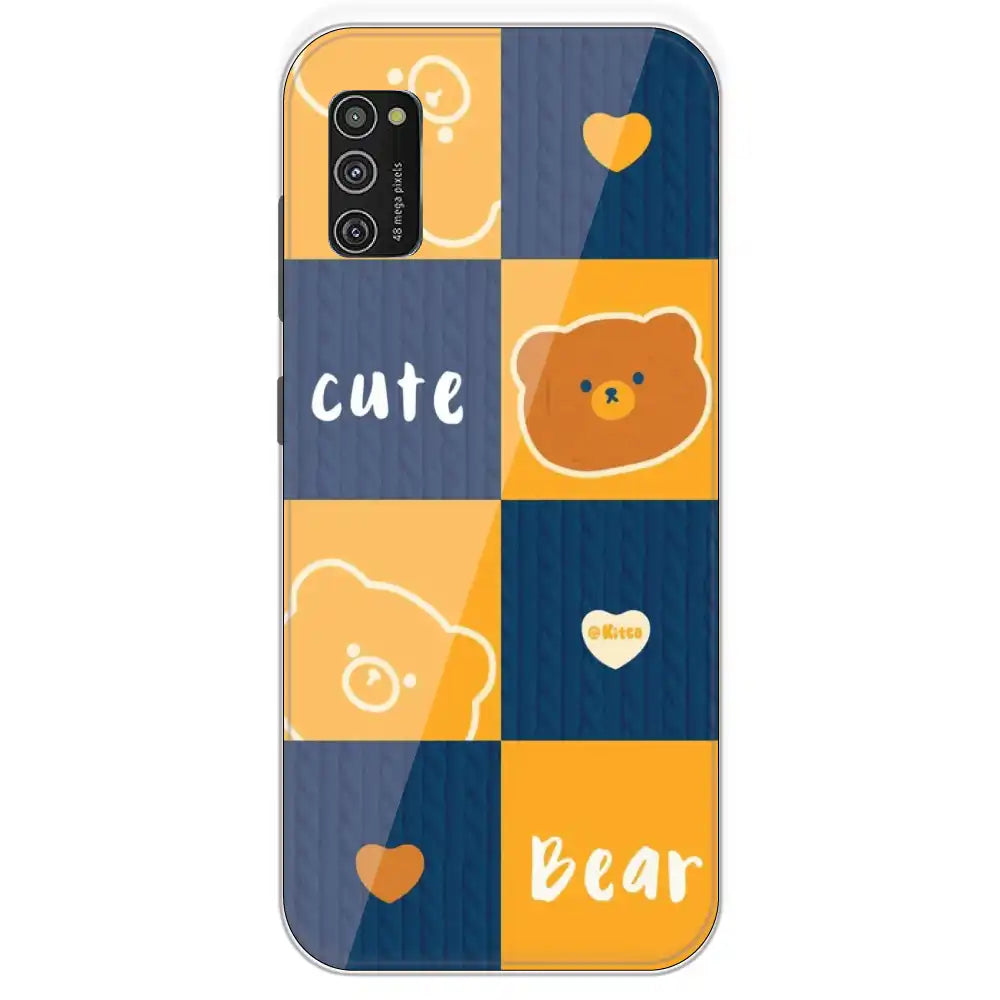 Cute Bear Collage - Printed Silicone Case For Samsung Galaxy M21